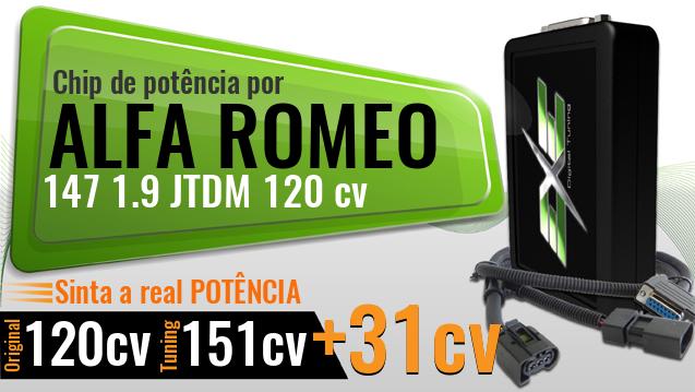 Chip de potência Alfa Romeo 147 1.9 JTDM 120 cv Chip de potência Alfa Romeo 147 1.9 JTDM 120 cv