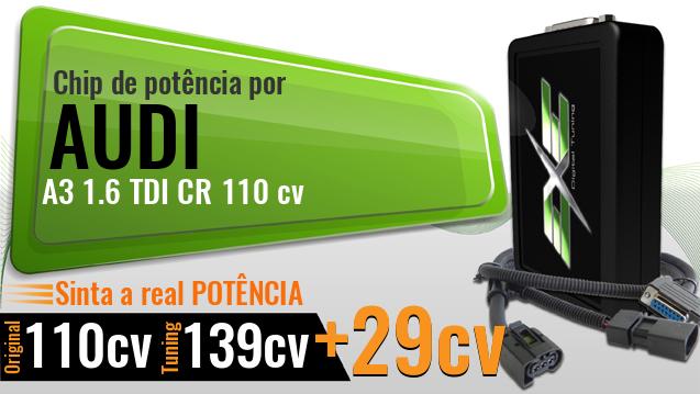 Chip de potência Audi A3 1.6 TDI CR 110 cv