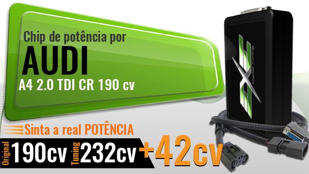 Chip de potência Audi A4 2.0 TDI CR 190 cv