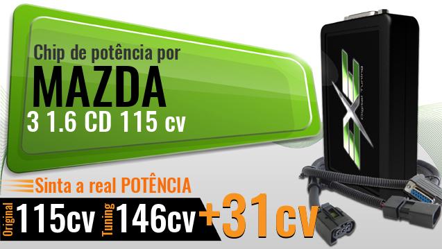 Chip de potência Mazda 3 1.6 CD 115 cv
