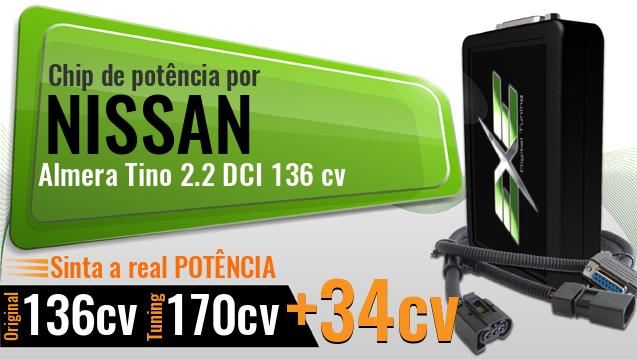 Chip de potência Nissan Almera Tino 2.2 DCI 136 cv