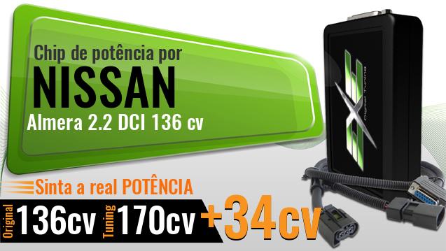 Chip de potência Nissan Almera 2.2 DCI 136 cv