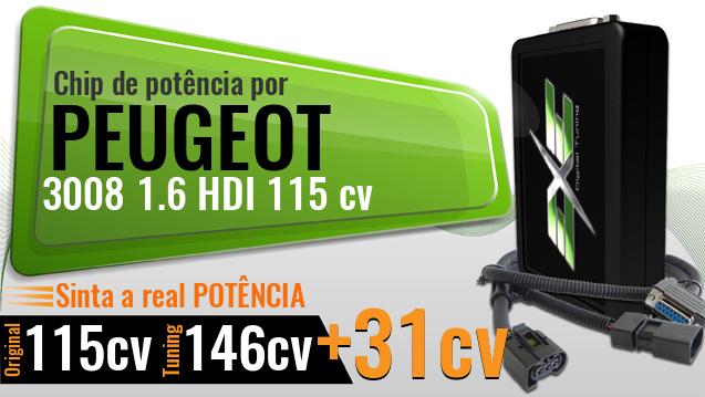Chip de potência Peugeot 3008 1.6 HDI 115 cv