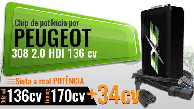 Chip de potência Peugeot 308 2.0 HDI 136 cv