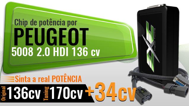 Chip de potência Peugeot 5008 2.0 HDI 136 cv