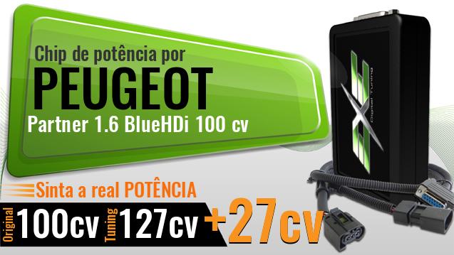 Chip de potência Peugeot Partner 1.6 BlueHDi 100 cv Chip de potência Peugeot Partner 1.6 BlueHDi 100 cv