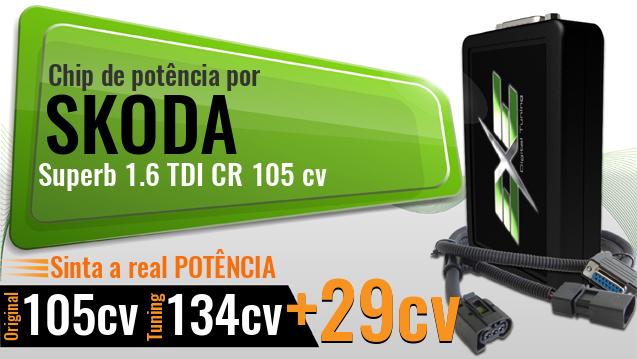 Chip de potência Skoda Superb 1.6 TDI CR 105 cv