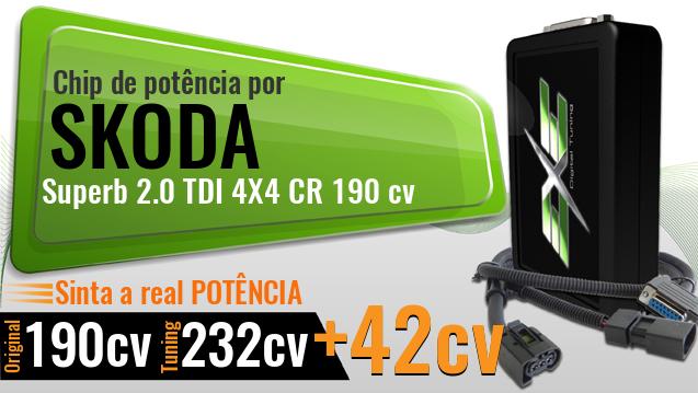 Chip de potência Skoda Superb 2.0 TDI 4X4 CR 190 cv Chip de potência Skoda Superb 2.0 TDI 4X4 CR 190 cv