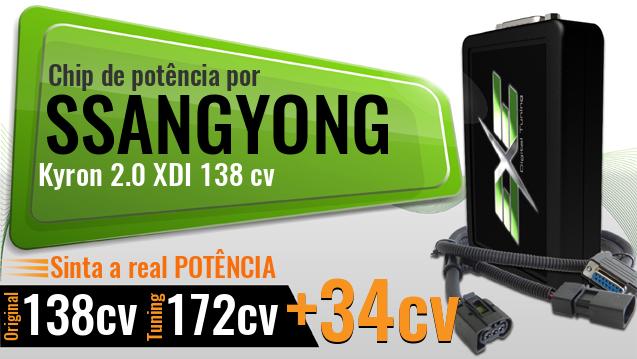 Chip de potência Ssangyong Kyron 2.0 XDI 138 cv