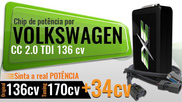 Chip de potência Volkswagen CC 2.0 TDI 136 cv